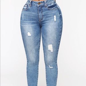 Don’t Back Down Skinny Jeans- Medium Blue Wash